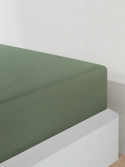 Sábana bajera jersey algodón-Verde oliva - Kiabi Sábana bajera jersey algodón-Verde oliva - Kiabi