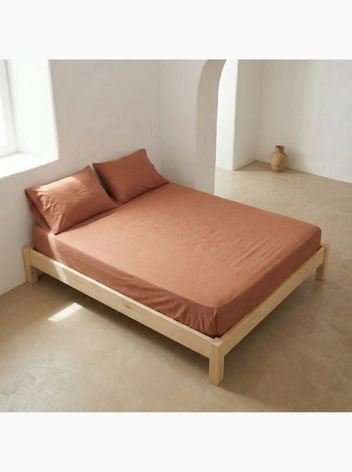 Sabana bajera lisa 100% algodón, para colchón de 30cm grosor - Gamusi. - Kiabi