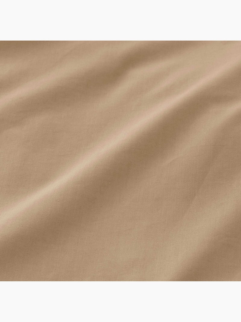 Sabana bajera lisa 100% algodón, para colchón de 30cm grosor - Gamusi. Marrón avellana - Kiabi