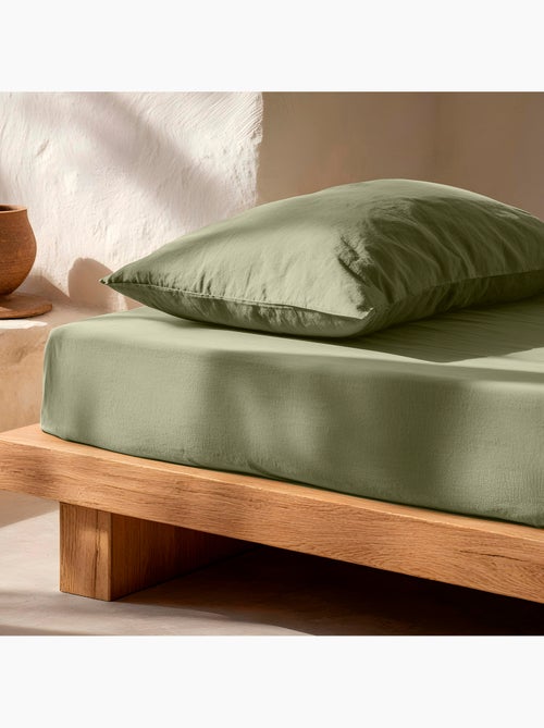Sabana bajera lisa 100% algodón, para colchón de 30cm grosor - Gamusi. - Kiabi