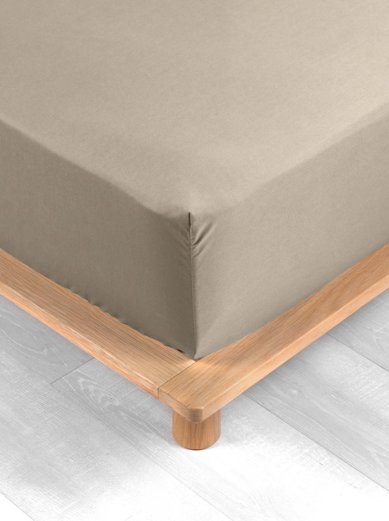 Sábana bajera lisa 100% algodón percal ORIGINE Beige arena - Kiabi
