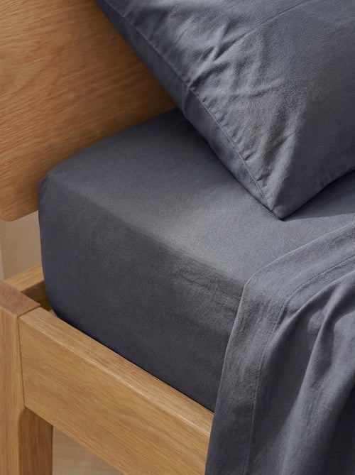 Sábana bajera para 1 persona 90 x 190 de algodón - Kiabi Home - Kiabi Sábana bajera para 1 persona 90 x 190 de algodón - Kiabi Home - Kiabi