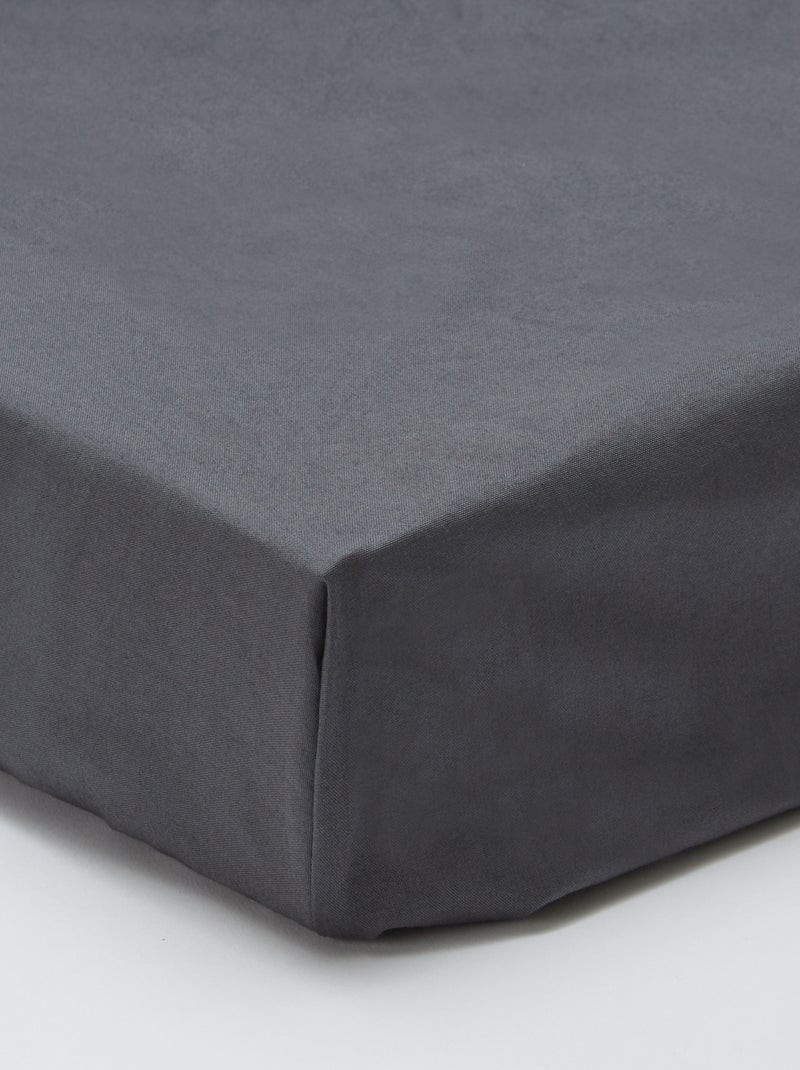 Sábana bajera para 1 persona 90 x 190 de algodón - Kiabi Home GRIS - Kiabi