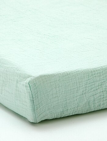 Sábana bajera para 2 personas (150x200cm) en gasa de algodón - Kiabi Home