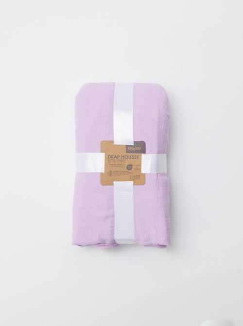 Sábana bajera para 2 personas (150x200cm) en gasa de algodón - Kiabi Home - Kiabi Sábana bajera para 2 personas (150x200cm) en gasa de algodón - Kiabi Home - Kiabi