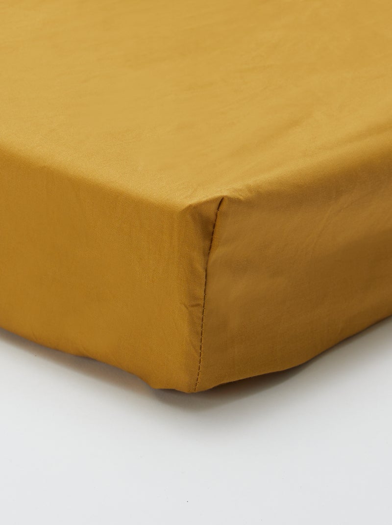 Sábana bajera para 2 personas (180x200) de algodón - Kiabi Home AMARILLO - Kiabi