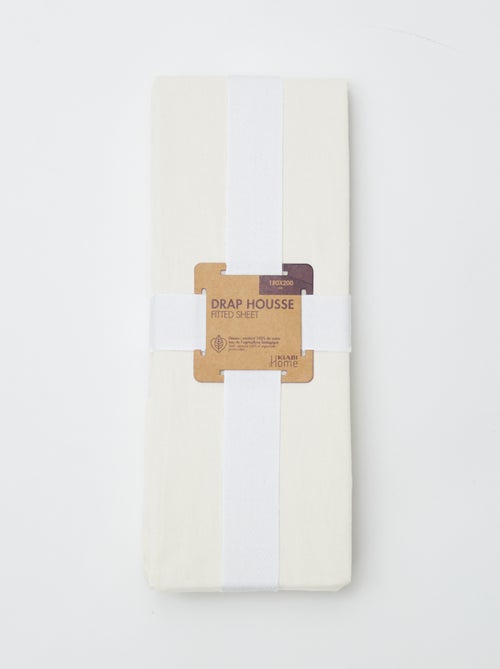 Sábana bajera para 2 personas (180x200) de algodón - Kiabi Home - Kiabi