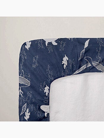 Sábana bajera para bebé de punto de algodón 100% con elástico de ballena