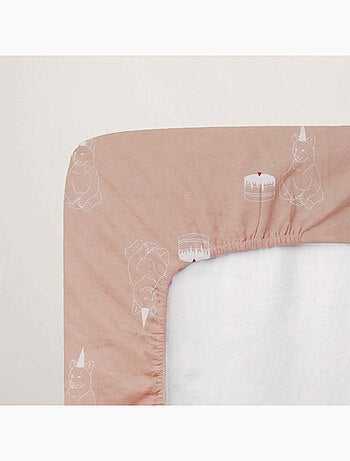 Sábana bajera para bebé en punto de algodón elástico 100% cumpleaños