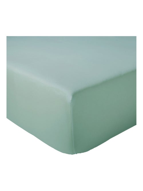 Sábana bajera para cama articulada en percal de algodón liso con fuelle de 30 cm - Kiabi