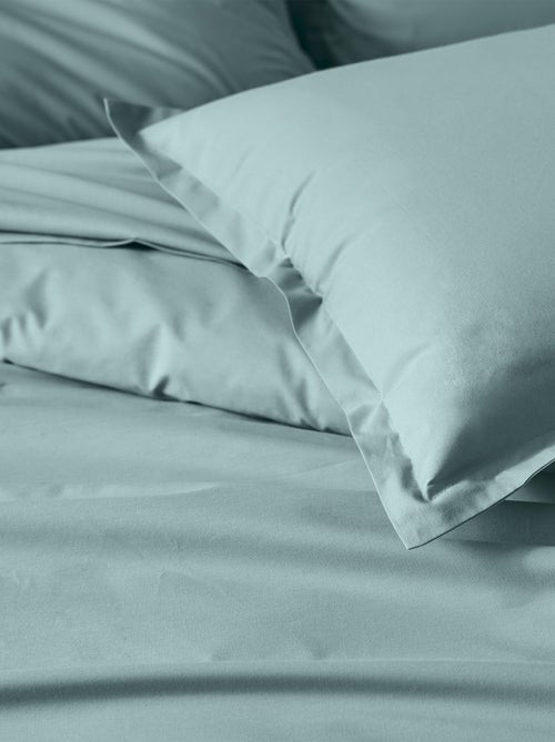 Sábana bajera para cama articulada en percal de algodón liso con fuelle de 30 cm - Kiabi