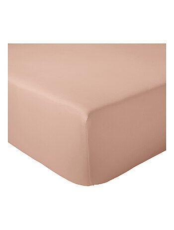 Sábana bajera para cama articulada en percal de algodón liso con fuelle de 30 cm