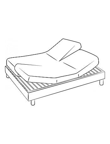 Sábana bajera para cama articulada en percal de algodón liso con fuelle de 30 cm