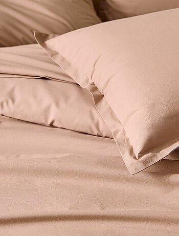 Sábana bajera para cama articulada en percal de algodón liso con fuelle de 30 cm