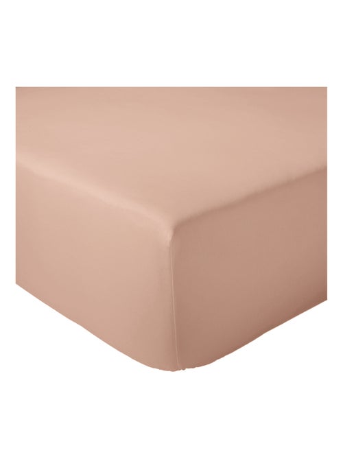 Sábana bajera para cama articulada en percal de algodón liso con fuelle de 30 cm - Kiabi