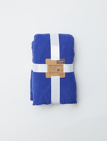 Sábana bajera para cama de 2 personas (150x200cm) de gasa de algodón - Kiabi Home