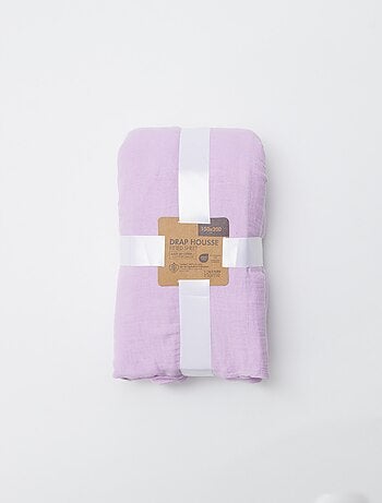 Sábana bajera para cama de 2 personas (150x200cm) de gasa de algodón - Kiabi Home