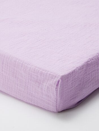 Sábana bajera para cama de 2 personas (150x200cm) de gasa de algodón - Kiabi Home