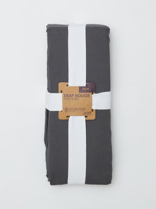 Sábana bajera para cama de 2 personas (180x200) de algodón - Kiabi Home