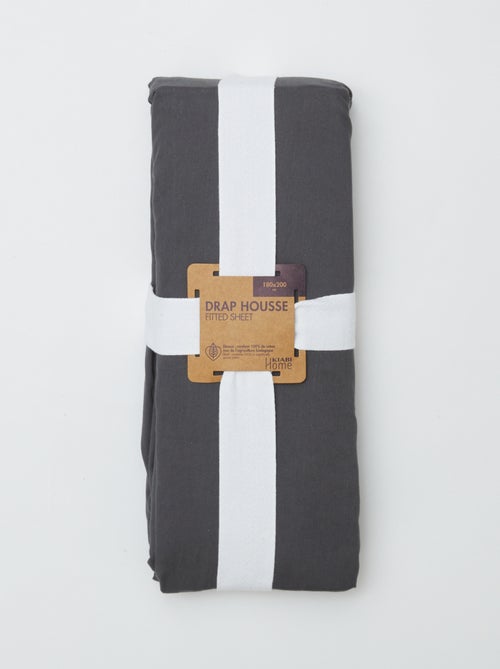 Sábana bajera para cama de 2 personas (180x200) de algodón - Kiabi Home - Kiabi