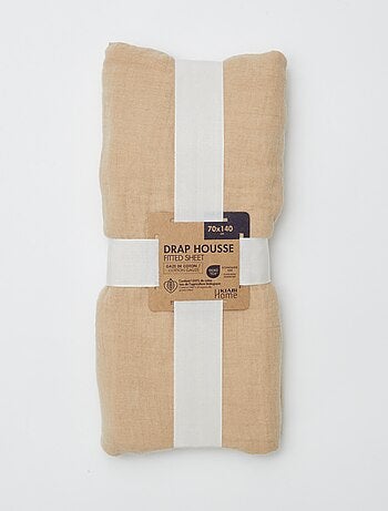 Sábana bajera para cuna (70x140) de doble gasa de algodón - Kiabi Home