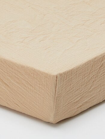 Sábana bajera para cuna (70x140) en doble gasa de algodón - Kiabi Home