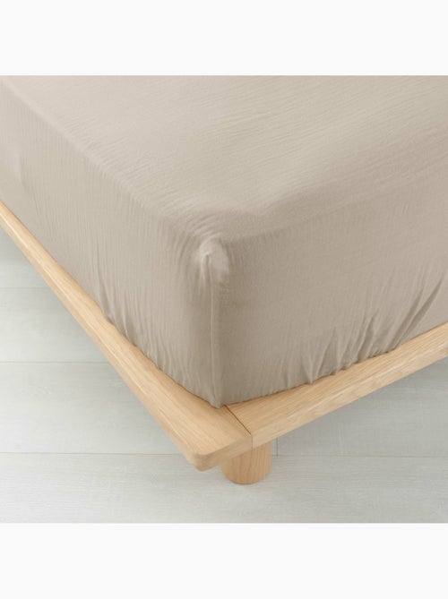 Sábana bajera sienna – gasa de algodón y algodón 57 hilos – bolsillo 30 cm - Kiabi Sábana bajera sienna – gasa de algodón y algodón 57 hilos – bolsillo 30 cm - Kiabi