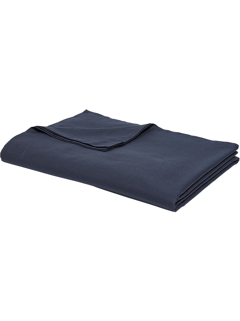 Sábana encimera de algodón liso - Afibel Azul marino - Kiabi