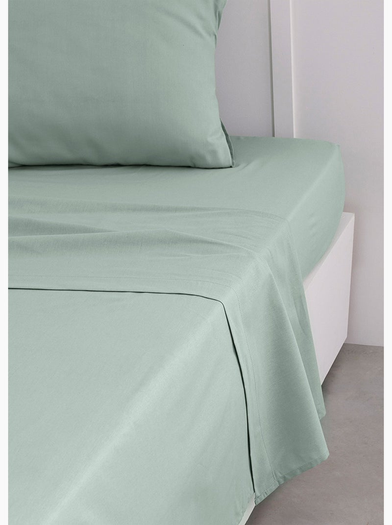 Sábana encimera de algodón liso - Afibel Verde - Kiabi