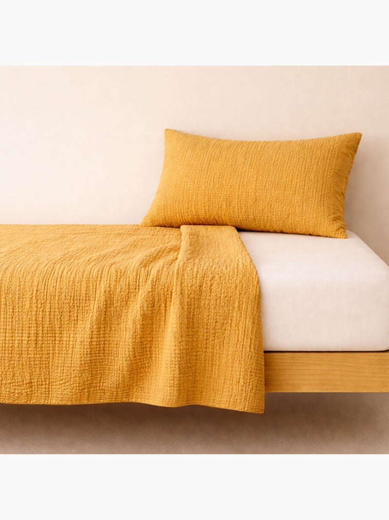 Sábana Encimera  de algodón orgánico miele Beige - Kiabi