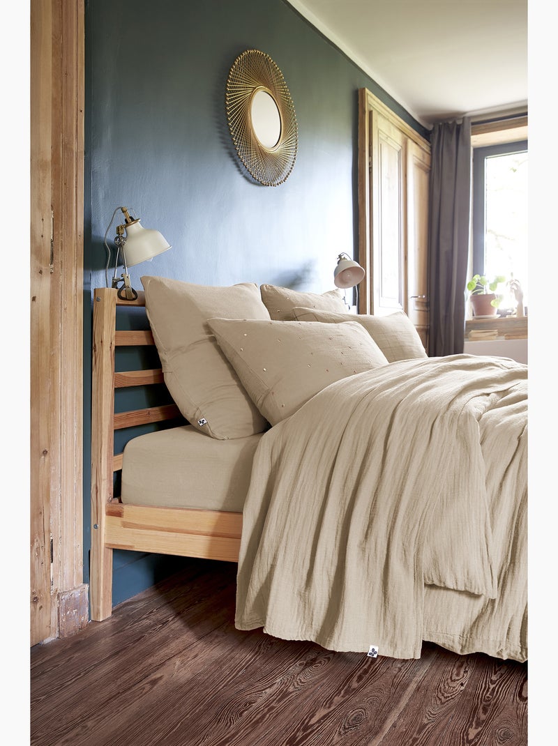 Sábana encimera – doble gasa de algodón lujo – gaïa Beige Cordel - Kiabi