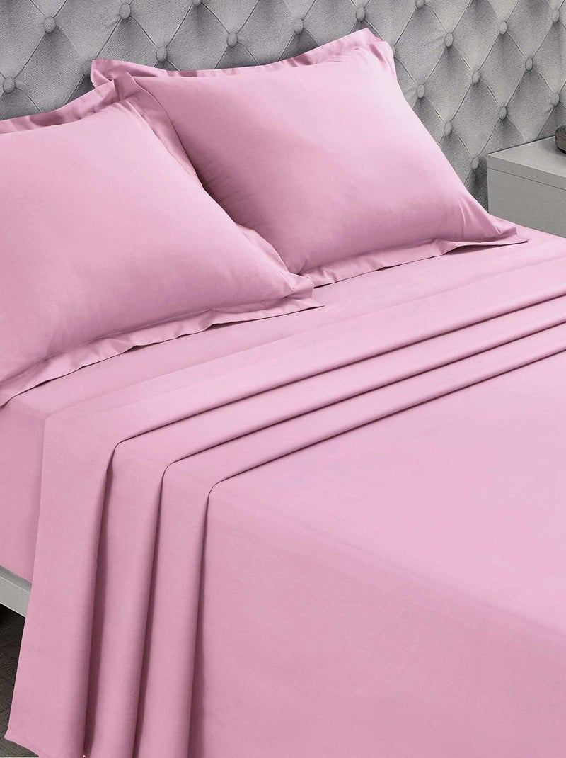 Sábana encimera lisa viejo rosa - Kiabi