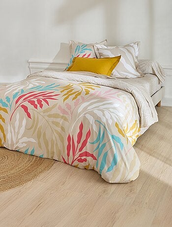Sábana plana de algodón con estampado vegetal - Afibel