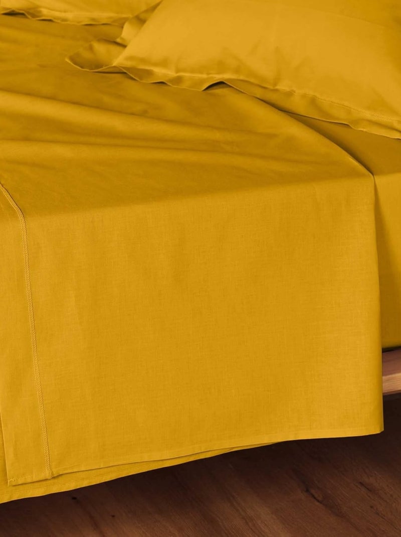 Sábana plana de Algodón LINA Douceur d'Intérieur Amarillo - Kiabi