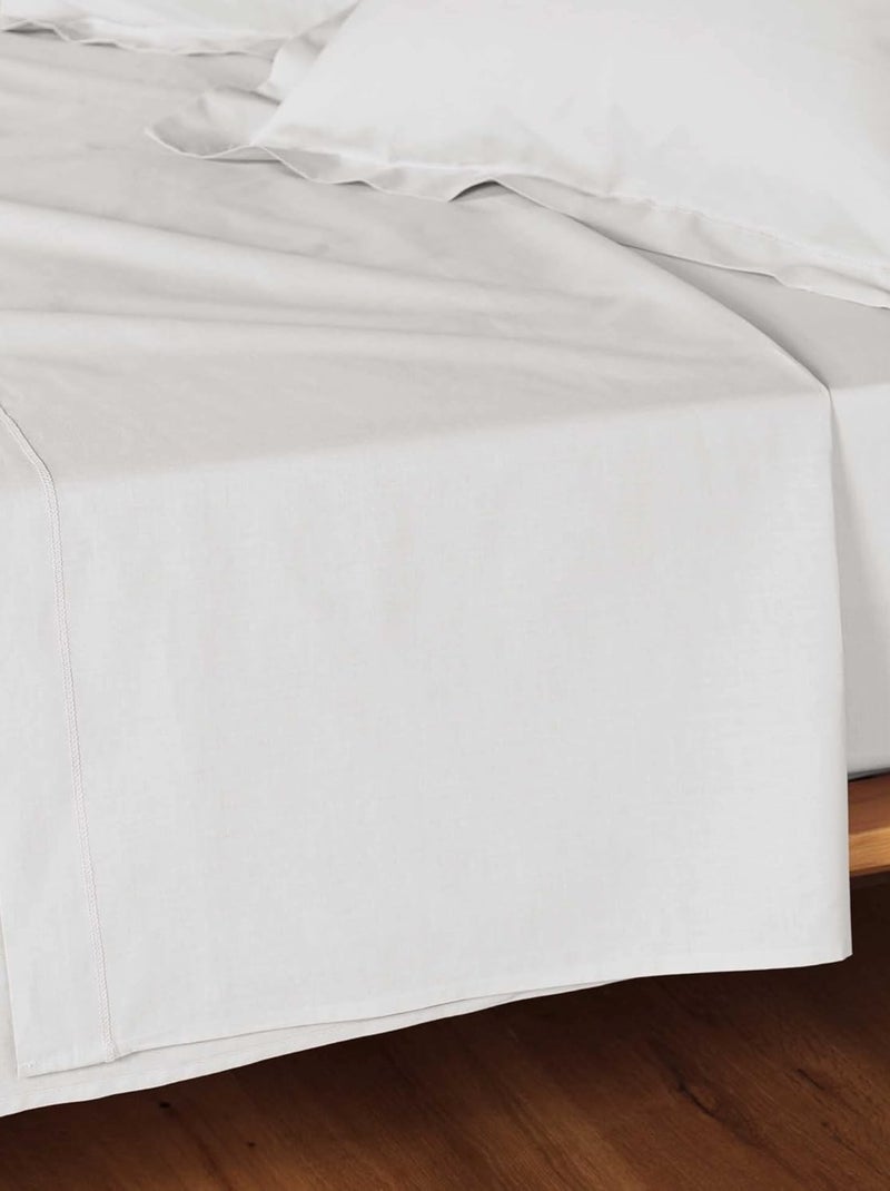 Sábana plana de Algodón NOA PROMO LINGE Blanco - Kiabi