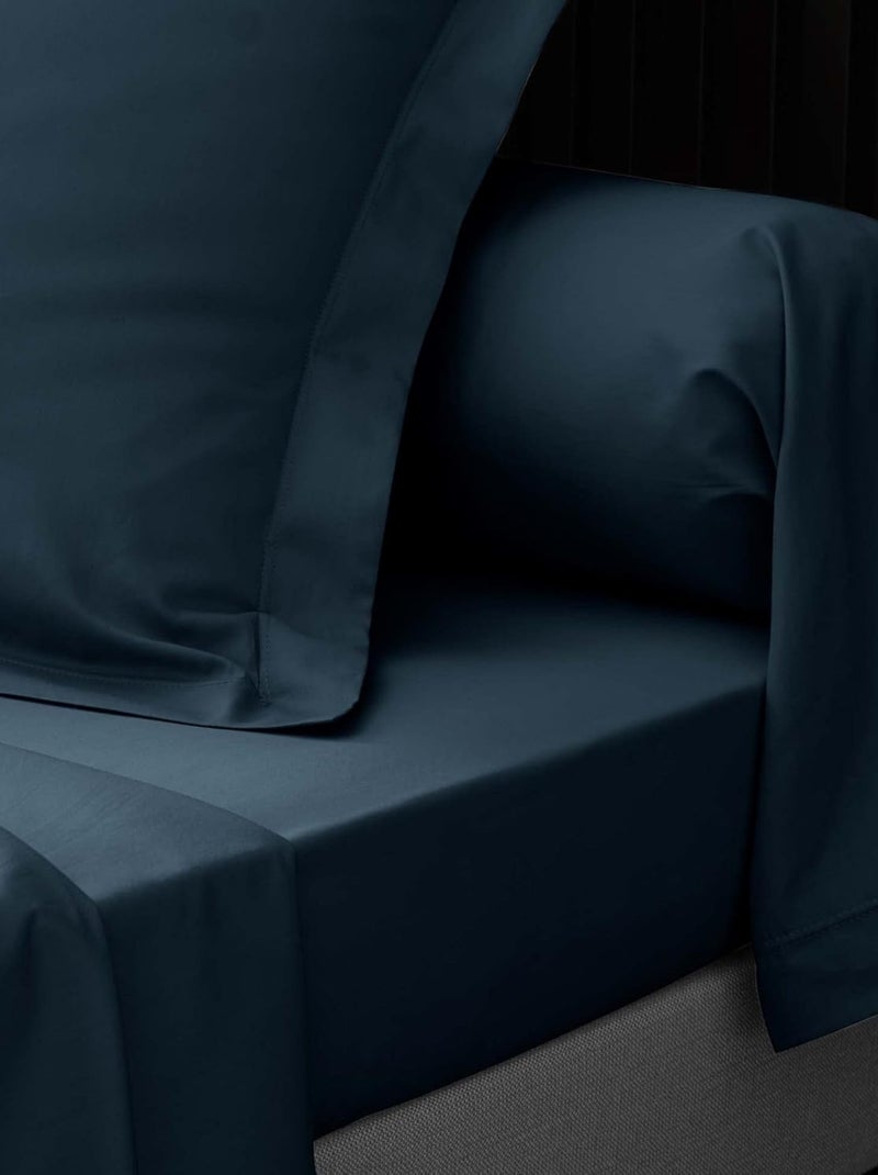 Sábana plana de Algodón Percal LIA PROMO LINGE Azul - Kiabi