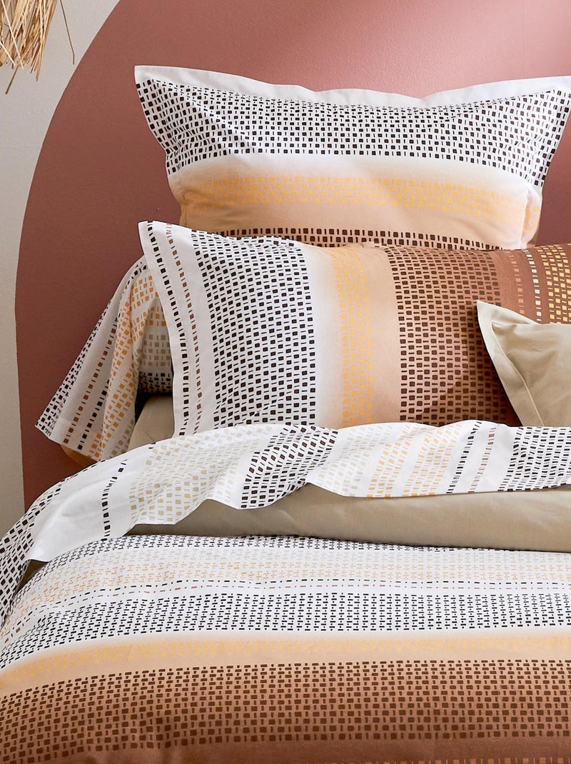 Sábana plana de estilo geométrico de algodón Cobre - Kiabi