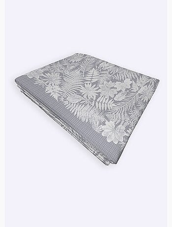 Sábana plana de franela de algodón con estampado botánico - Afibel