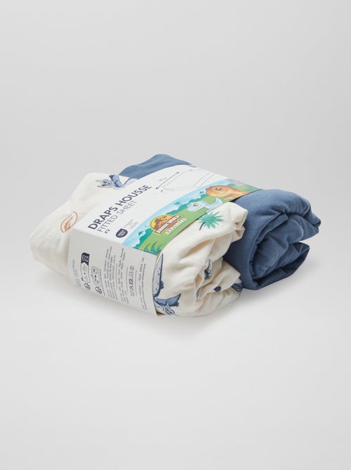 Sábanas bajeras 'Jurassic Explorers' - pack de 2 - Kiabi Sábanas bajeras 'Jurassic Explorers' - pack de 2 - Kiabi