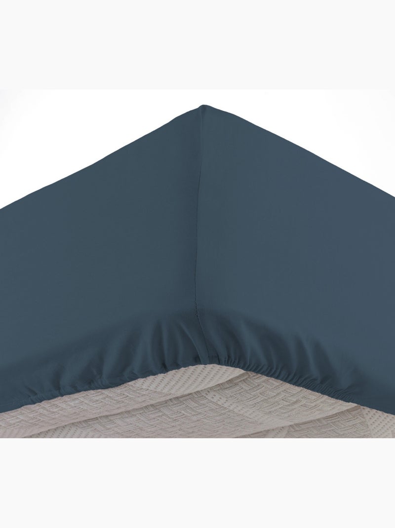 Sábanas con funda de Algodón NOA PROMO LINGE Azul noche - Kiabi