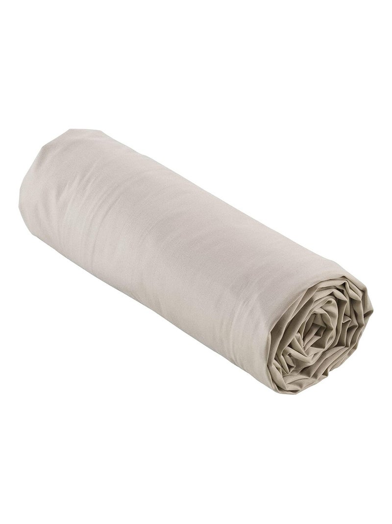 Sábanas con funda de Algodón Percal LIA PROMO LINGE Marrón glaseado - Kiabi