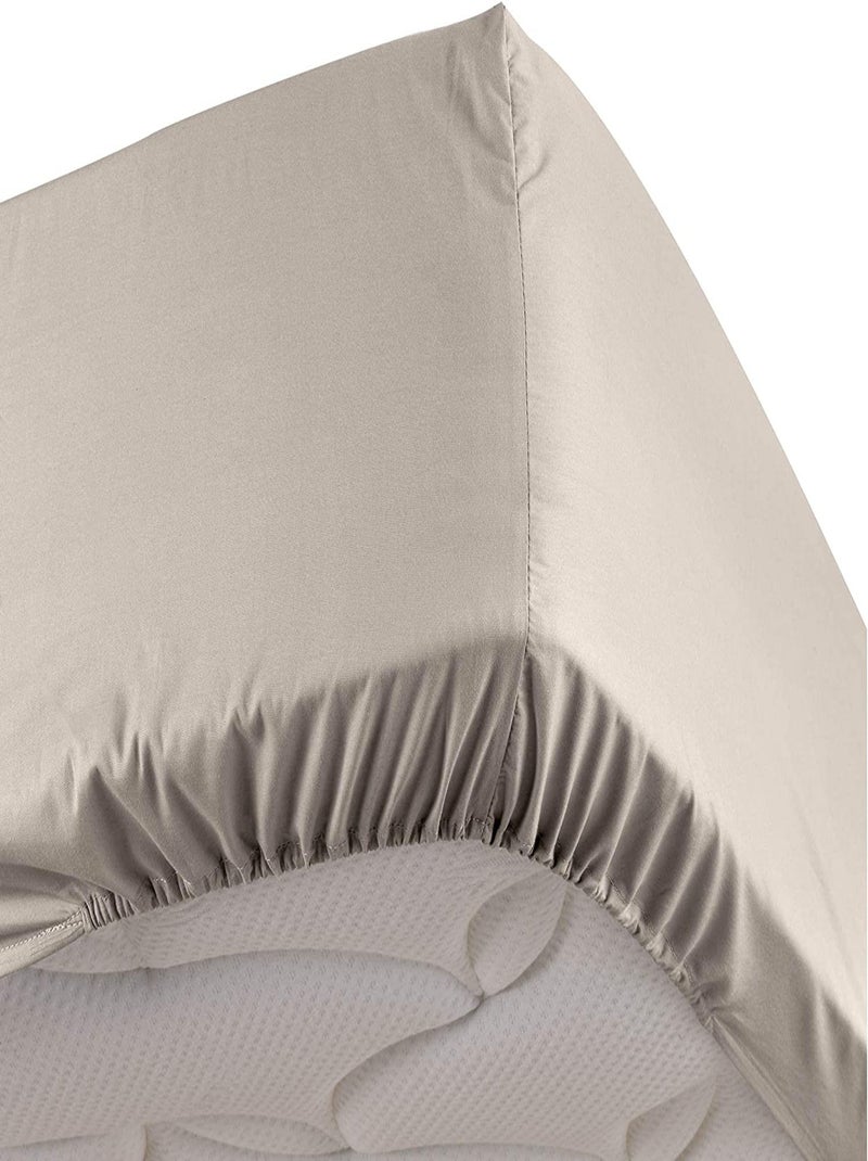 Sábanas con funda de Algodón Percal LIA PROMO LINGE Marrón glaseado - Kiabi