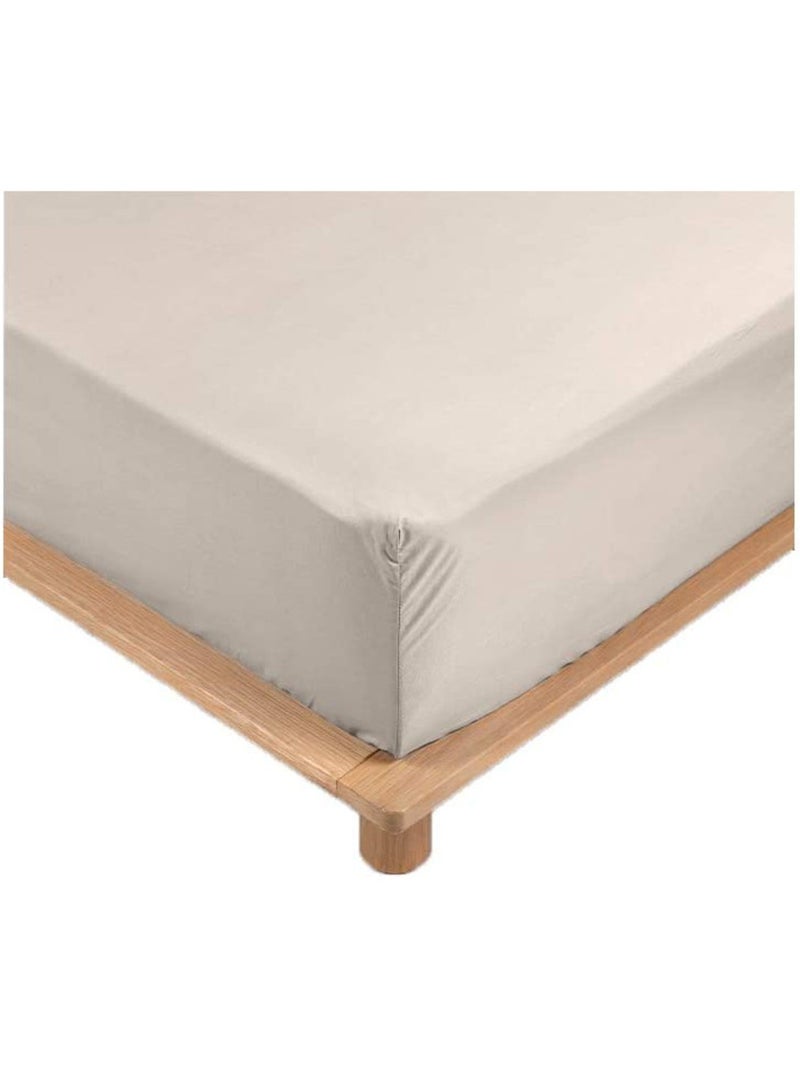 Sábanas con funda de Algodón Percal LIA PROMO LINGE Marrón glaseado - Kiabi