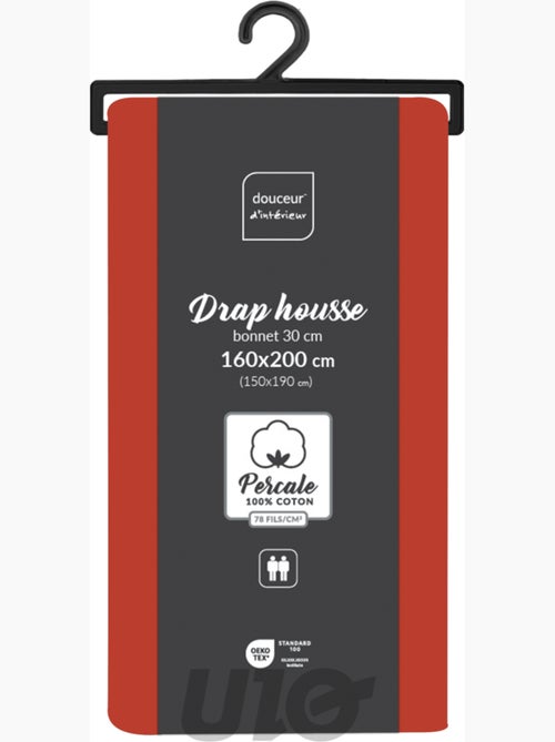 Sábanas con funda de Algodón Percal percale Douceur d'Intérieur - Kiabi Sábanas con funda de Algodón Percal percale Douceur d'Intérieur - Kiabi