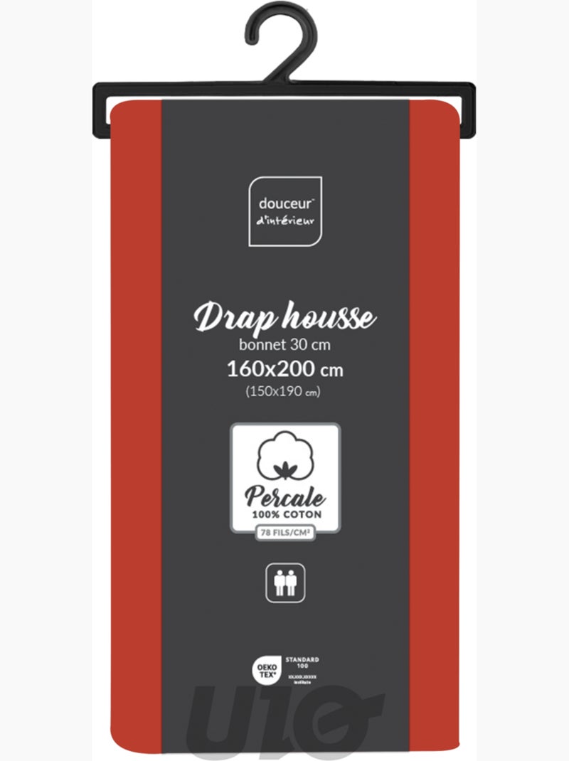 Sábanas con funda de Algodón Percal percale Douceur d'Intérieur Rojo - Kiabi