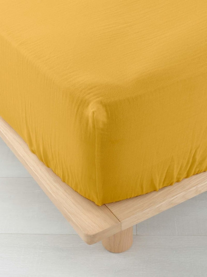 Sábanas con funda de Gasa de Algodón Alia PROMO LINGE Amarillo - Kiabi