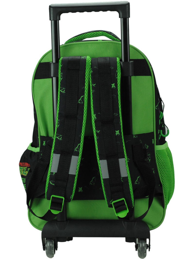 Sac à dos à ruedas tortue ninja bros 46 cm - 2 compartimentoos Negro Verde - Kiabi
