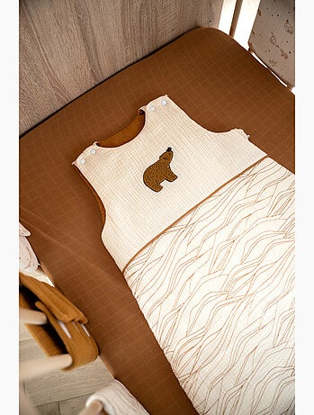 Saco de dormir bebé parche oso de invierno en doble gasa de - SAUTHON