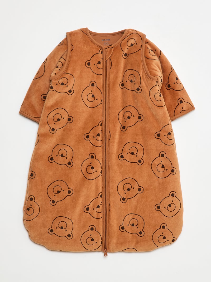Saco de dormir cálido con mangas extraíbles - TOG 2.5 Marron - Kiabi