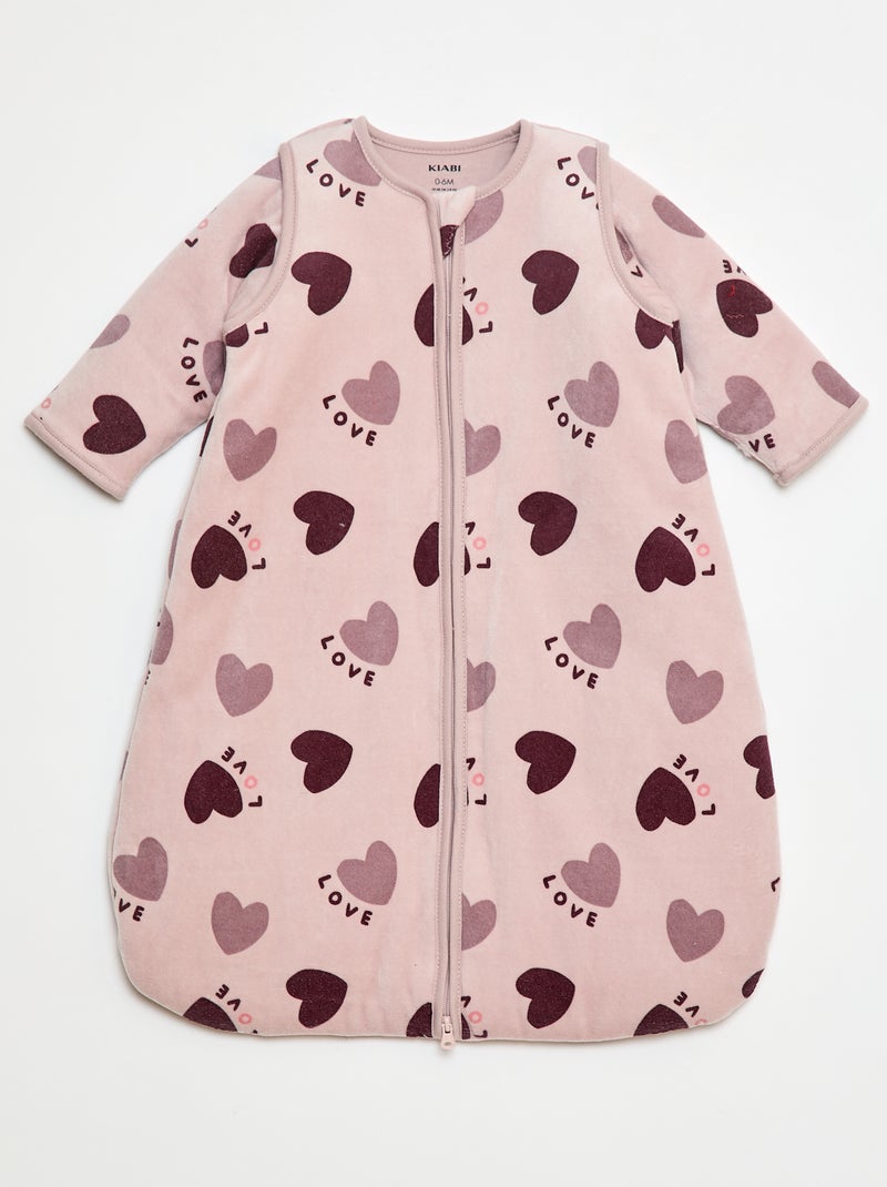 Saco de dormir cálido con mangas extraíbles - TOG 2.5 Purpura - Kiabi
